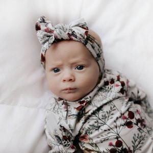 Ultra Soft Newborn Headband and Knotted Bow image 3