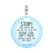 Light Blue Stop Tag - Stop! Please Look Don't Touch (Blue Preemie Sign, Newborn) - CPSIA Safety Tested - no touching tag for baby carseat 