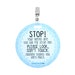 Light Blue Stop Tag - Stop! Please Look Don't Touch (Blue Preemie Sign, Newborn) - CPSIA Safety Tested - no touching tag for baby carseat 