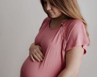 Robe d'hôpital de travail et d'accouchement | Robe de maternité | Robe d'allaitement | Sac d'hôpital | Sac maman | Chemise de nuit de maternité