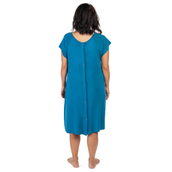 Kindly Yours Women's Maternity Short Sleeve Cotton Modal Nursing Sleep  Dress, Sizes S to 3XL 