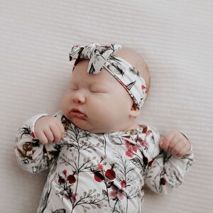 Ultra Soft Newborn Headband and Knotted Bow image 5