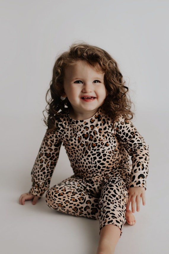 Leopard Print Baby Toddler Jammies Kids Pjs and Lougewear Etsy