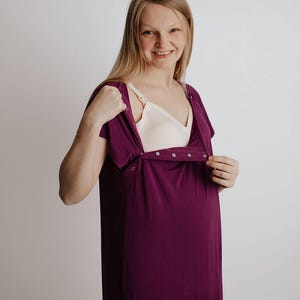 strapless open back dress Kindred Bravely Olivia Ribbed Bamboo 2-in-1 Maternity & Nursing Dress S / Lavender Mist main image 0