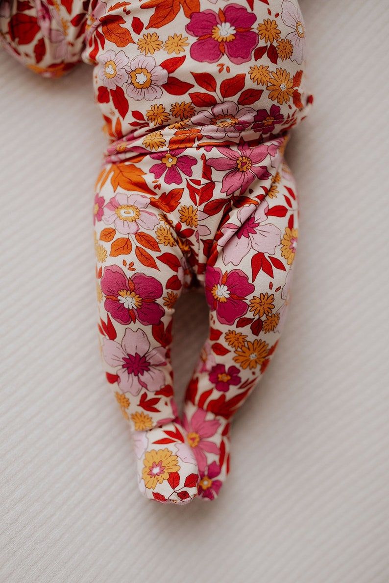Wild Child Flower Jammies Kids Soft Pjs and Lougewear Pajama Set image 8
