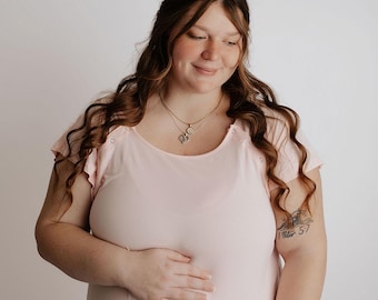 PLUS SIZE Three Little Tots Heavenly Light Pink Labor and Delivery Nursing Hospital Gown- Pajamas & Breastfeeding