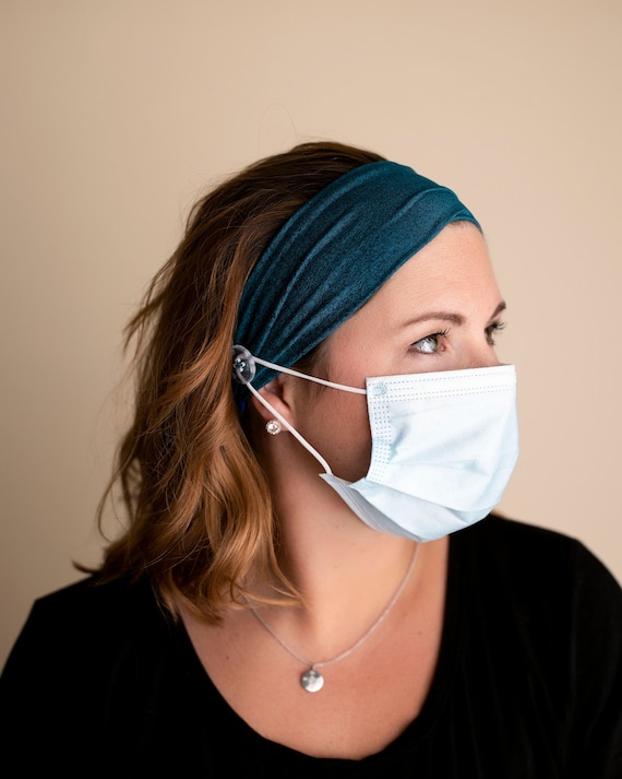 Savior Bands Headbands With Buttons Holder for Face Mask hospital