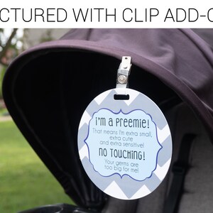 Blue Preemie Chevron Tag I'm A Preemie Car Seat Sign No Touching Baby ...