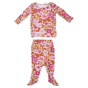 Wild Child Flower Jammies Kids Soft Pjs and Lougewear Pajama Set image 9