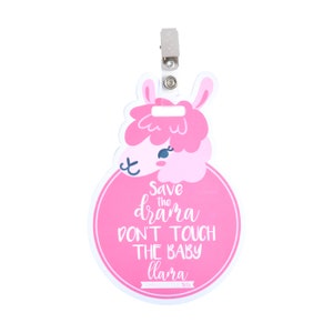 PLIGREAT 2-Pack Pink Heart "Please Don't Touch Baby" Signs - No Kissing Car Seat Tags For Strollers With Hanging Strap & Clip