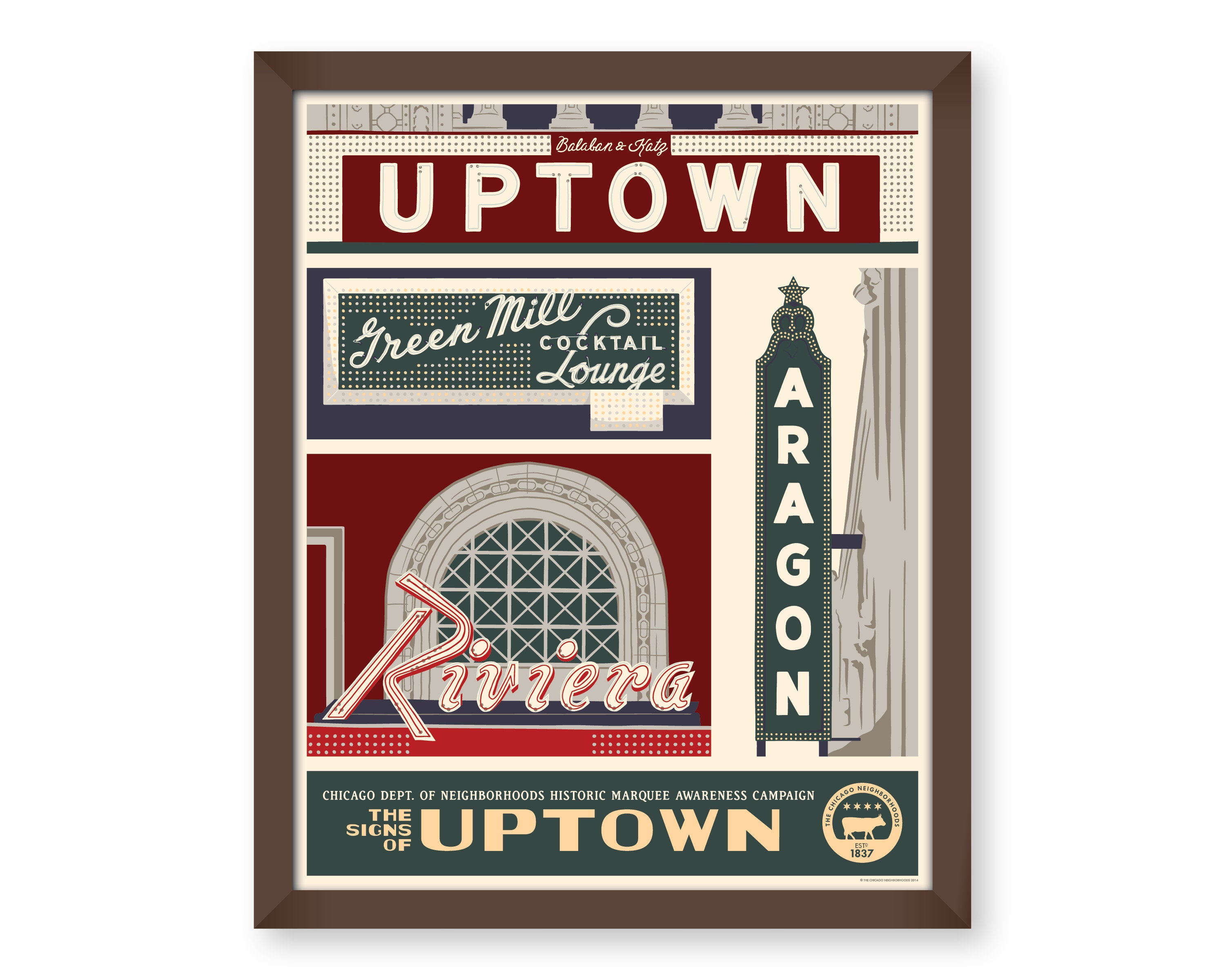 Uptown chicago Neighborhood Wpainspired Poster Etsy