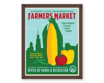 Farmers Market (Chicago) WPA-Inspired Print