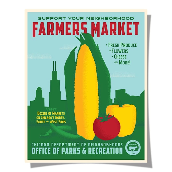 Farmers Market (Chicago) WPA-Inspired Print