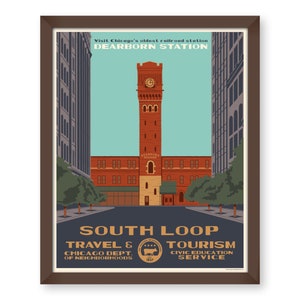 South Loop (Chicago Neighborhood) WPA-Inspired Poster