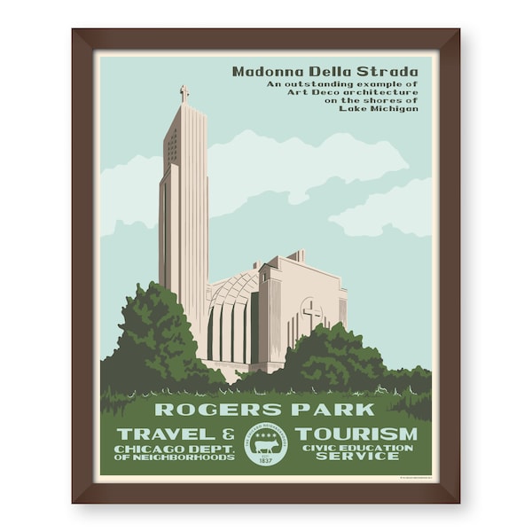 Rogers Park (Chicago Neighborhood) WPA-Inspired Poster