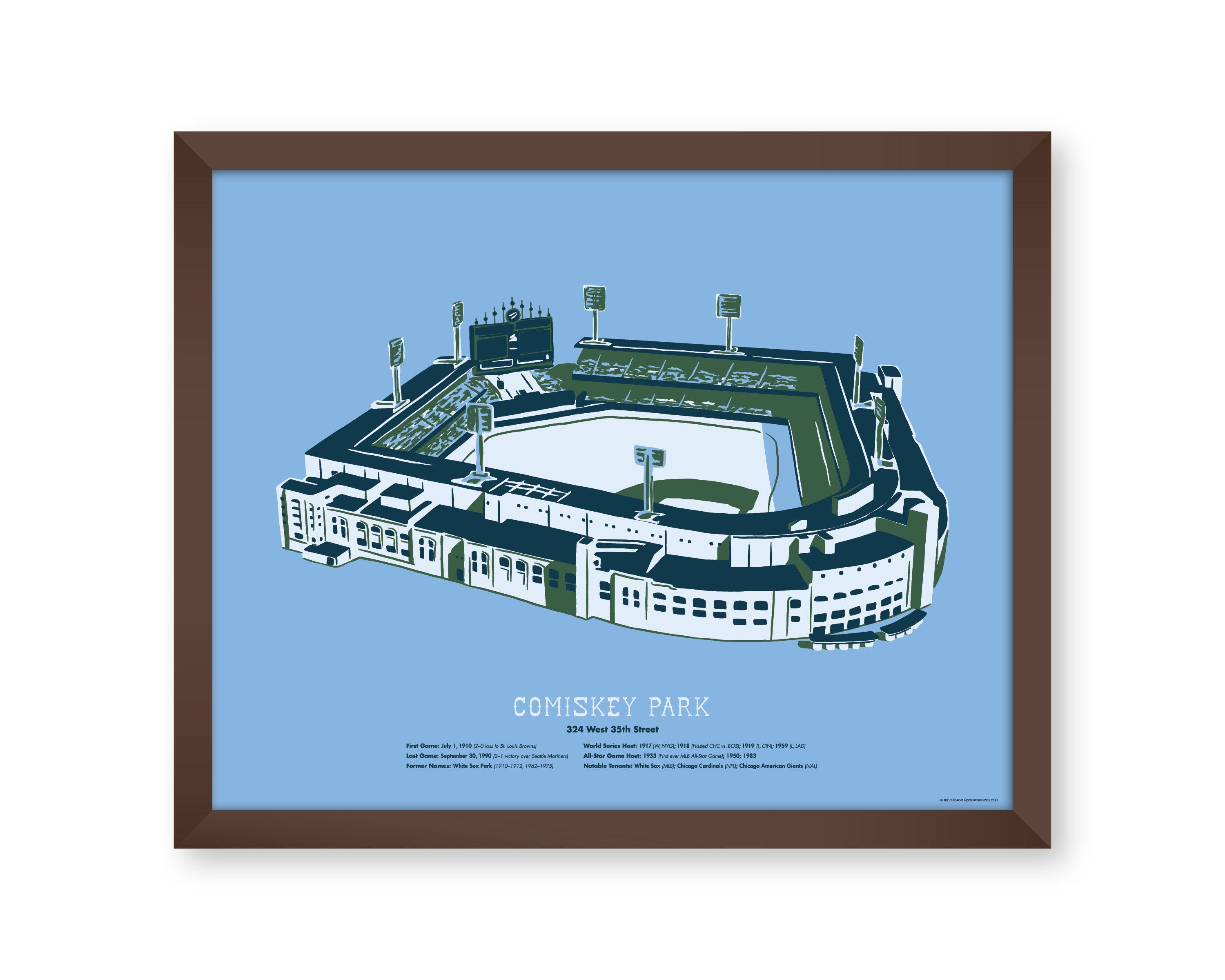 Old Comiskey Park Chicago White Sox Illustrated Poster Etsy 日本