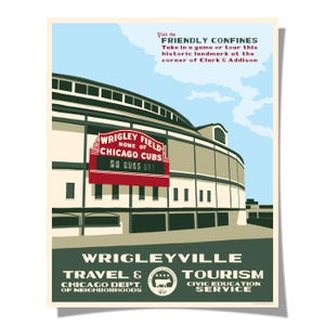 Wrigleyville (quartier de Chicago) Wrigley Field WPA - Poster inspiré