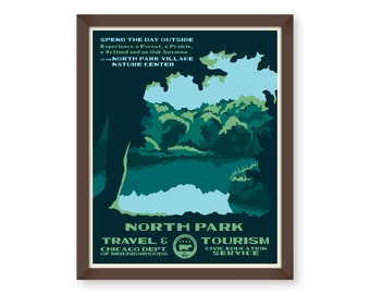 North Park (Chicago Neighborhood) WPA-Inspired Print