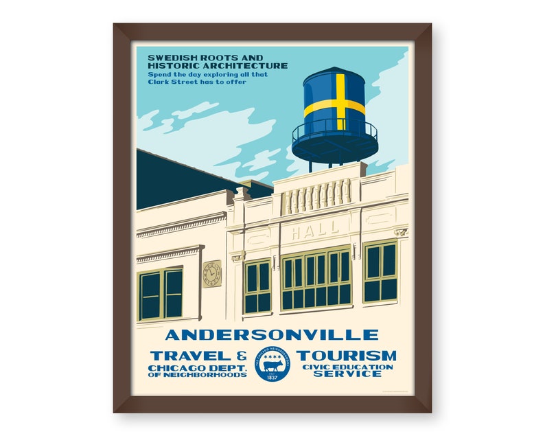 Andersonville quartier de Chicago Affiche inspirée de wpa image 1