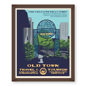 Old Town (Chicago Neighborhood) WPA-Inspired Poster