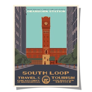 South Loop (Chicago Neighborhood) WPA-Inspired Poster