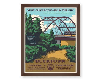 Affiche inspirée de la WPA à Bucktown (quartier de Chicago)