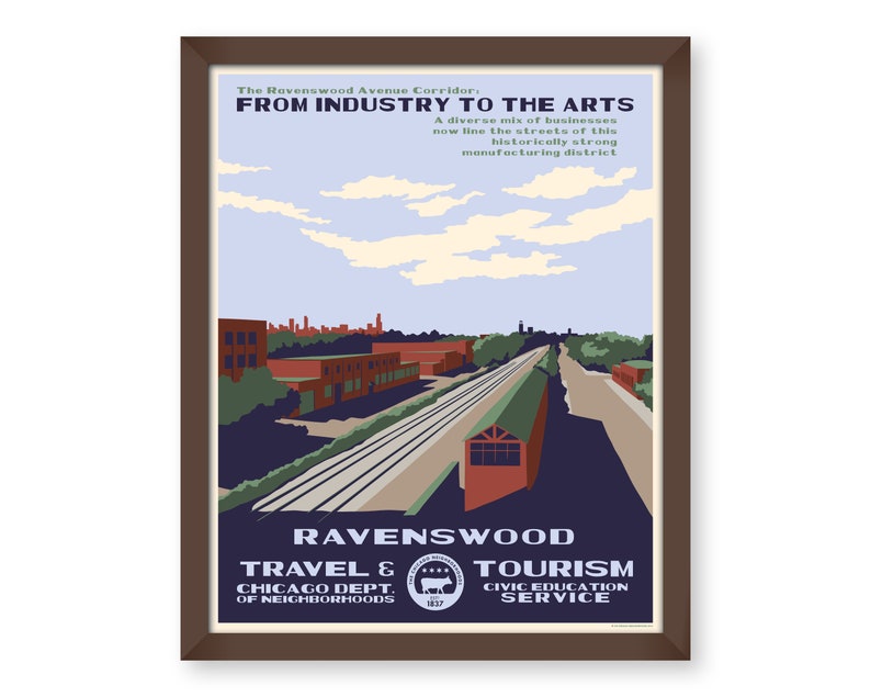 Ravenswood Chicago Neighborhood WPA-Inspired Poster image 1