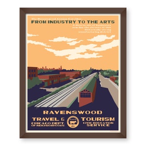 Ravenswood Chicago Neighborhood WPA-Inspired Poster image 2