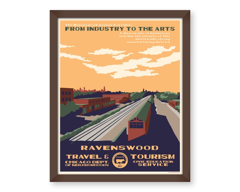 Ravenswood Chicago Neighborhood WPA-Inspired Poster image 2