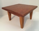 Vintage Wood Small Stool, Child 39 s step stool for sink, Wooden indoor plant stand, square