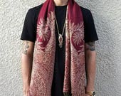 NEW Spiral Series Festival Shawl Scarf Crimson Gold Tan Unisex