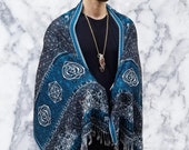 V2 DIVINITY Turquoise Sacred Geometry Ultra-Soft Festival Shawl Festival Scarf Festival Pashmina Festival Clothing Rave