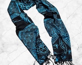 Festival Pashmina DREAM AWAKE Sky Blue Rave Pashmina Pashmina Festival Shawl Rave Scarf Rave Outfit Rage Nation Apparel
