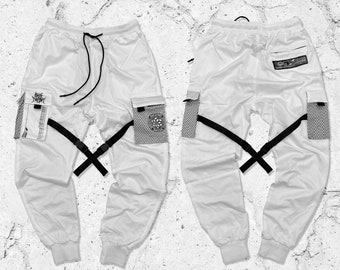 TH3 M3SSAG3 V2 • DESIGN 001 • Tactical Joggers // Joggers w/ Pocket / Streetwear Clothing / All Year Festival Clothing / Joggers With Straps