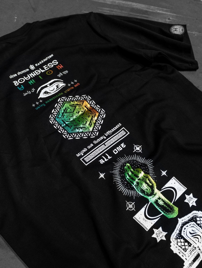 Boundless Union V2 Spectrum Premium T-Shirt // Sacred Geometry T-shirt // Festival Apparel // Streetwear // Art / image 2