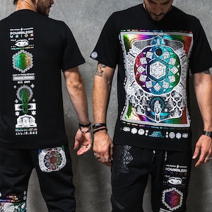 Boundless Union V2 Spectrum Premium T-Shirt // Heilige Geometrie T-shirt // Festival Bekleidung // Streetwear // Kunst / Bild 1