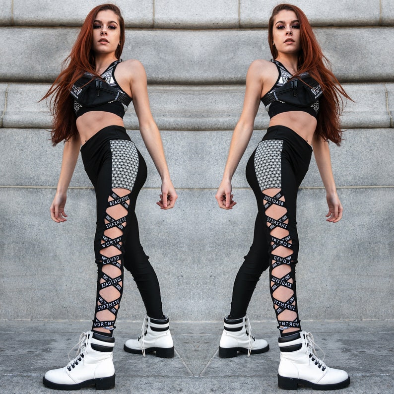 SELF-LOVE  X Band Yoga Pants / Leggings image 1