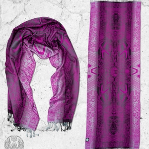 WOUNDS TO WISDOM • Yantrart x Rage Nation • Pink Gradient Shawl /Scarf/ Festival Pashmina / Festival Shawl / Festival Scarf / Pashmina