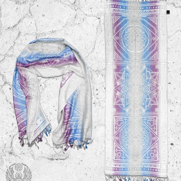 BLANCO AMATISTA DHARMA • Chal de festival reversible / Bufanda // Pashmina de festival / Chal de festival / Bufanda / Ropa Rave / Accesorios Rave