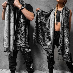 PROTECTED By INTENT • WHITE • Festival Shawl / Festival Pashmina / Festival Shawl / Festival Scarf / Pashmina Festival