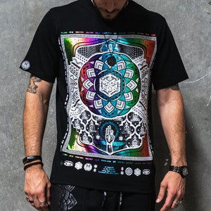 Boundless Union V2 Spectrum Premium T-Shirt // Sacred Geometry T-shirt // Festival Apparel // Streetwear // Art / image 9