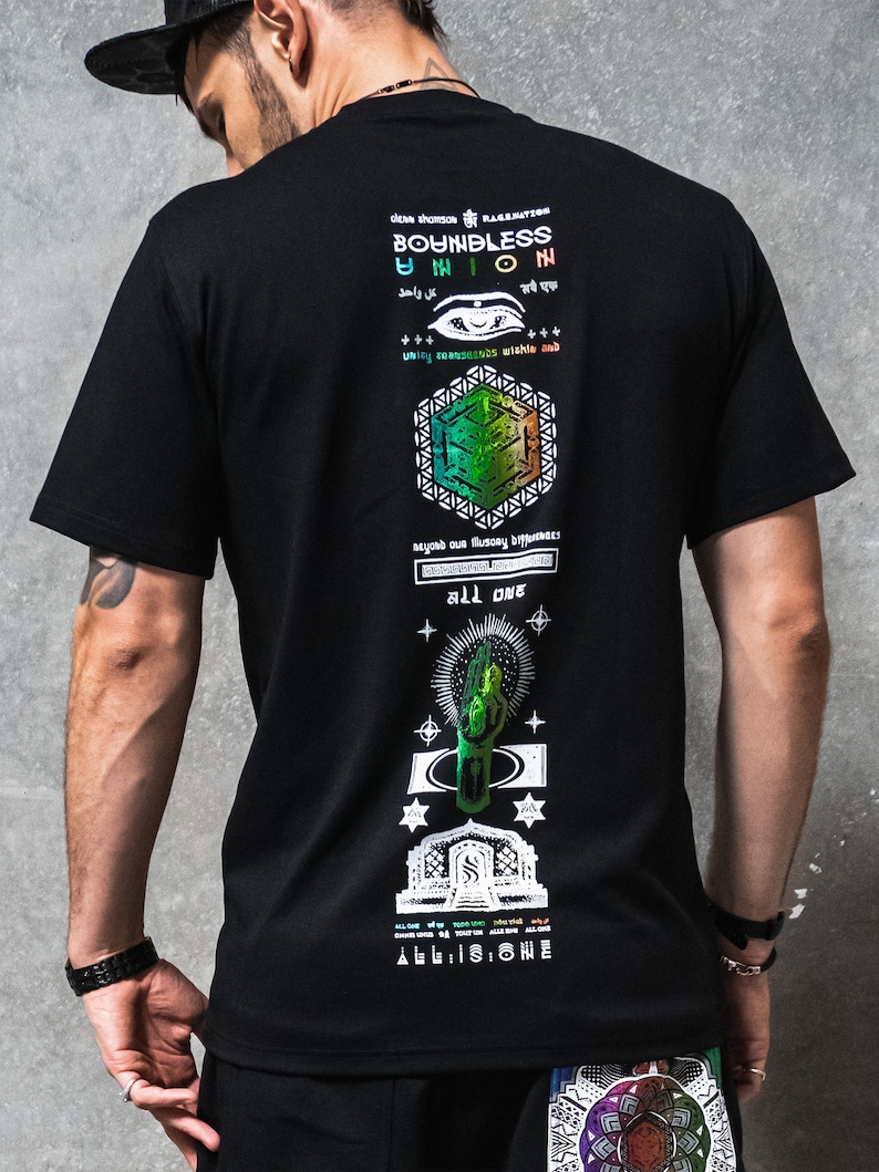 Boundless Union V2 Spectrum Premium T-Shirt // Heilige Geometrie T-shirt // Festival Bekleidung // Streetwear // Kunst / Bild 8