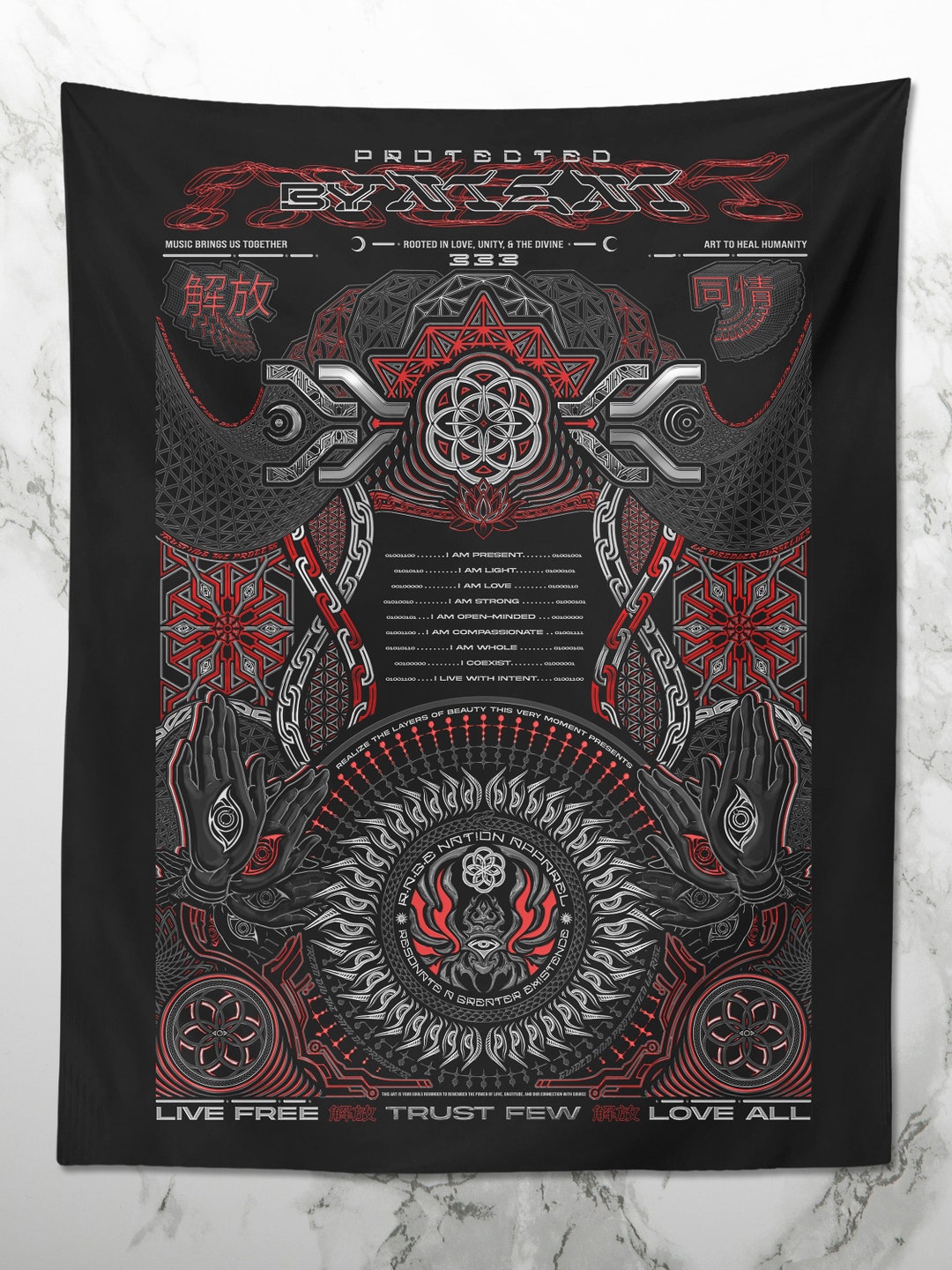 PROTECTED BY INTENT V1 Rage Nation 111 Limited Edition Tapestry / Wall