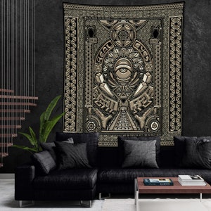 REAL EYES V1 • GROKKO \\ Wall Tapestry / Tapestry Wall Hanging / Tapestry Kit / Tapestry Loom / Tapestry Trippy / Tapestry Fabric
