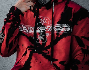 COEXIST V1 • Red Swirl • SVBDVN×RNA • Heavyweight Tie-Dye Hoodie // Festival Hoodie w/ Hidden Pocket // Sacred Geometry Hoodie // Streetwear