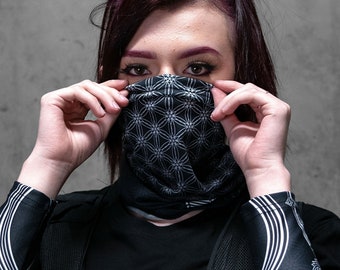 FLOWER OF LIFE • Ombre • Gaitor Face Mask / Washable / For Men / For Women / Unisex / Seamless