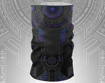 TRANSCENDENCE • Purple/Blue • GROKKO • Tube Face Mask / Washable / For Men / For Women / Unisex / Seamless