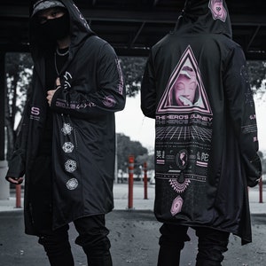 HERO&#39;S JOURNEY V1 • STOIC Digital • // Cloak w/ Hidden Pocket // Sacred Geometry Clothing // All Year Festival Clothing / Comfort / Cloak