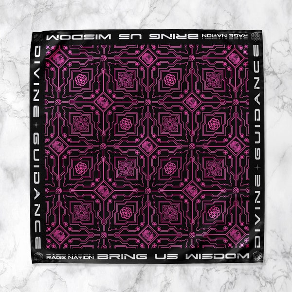 DIVINE GUIDANCE • Pink Double-sided Bandana / Festival Bandana / Face Mask