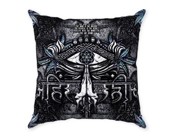 AHIMSA V3 • Double-Sided • Suede Throw Pillow Throw Pillows // Accent Pillows / Accent Pillow for Couch / Accent Pillows for Bed
